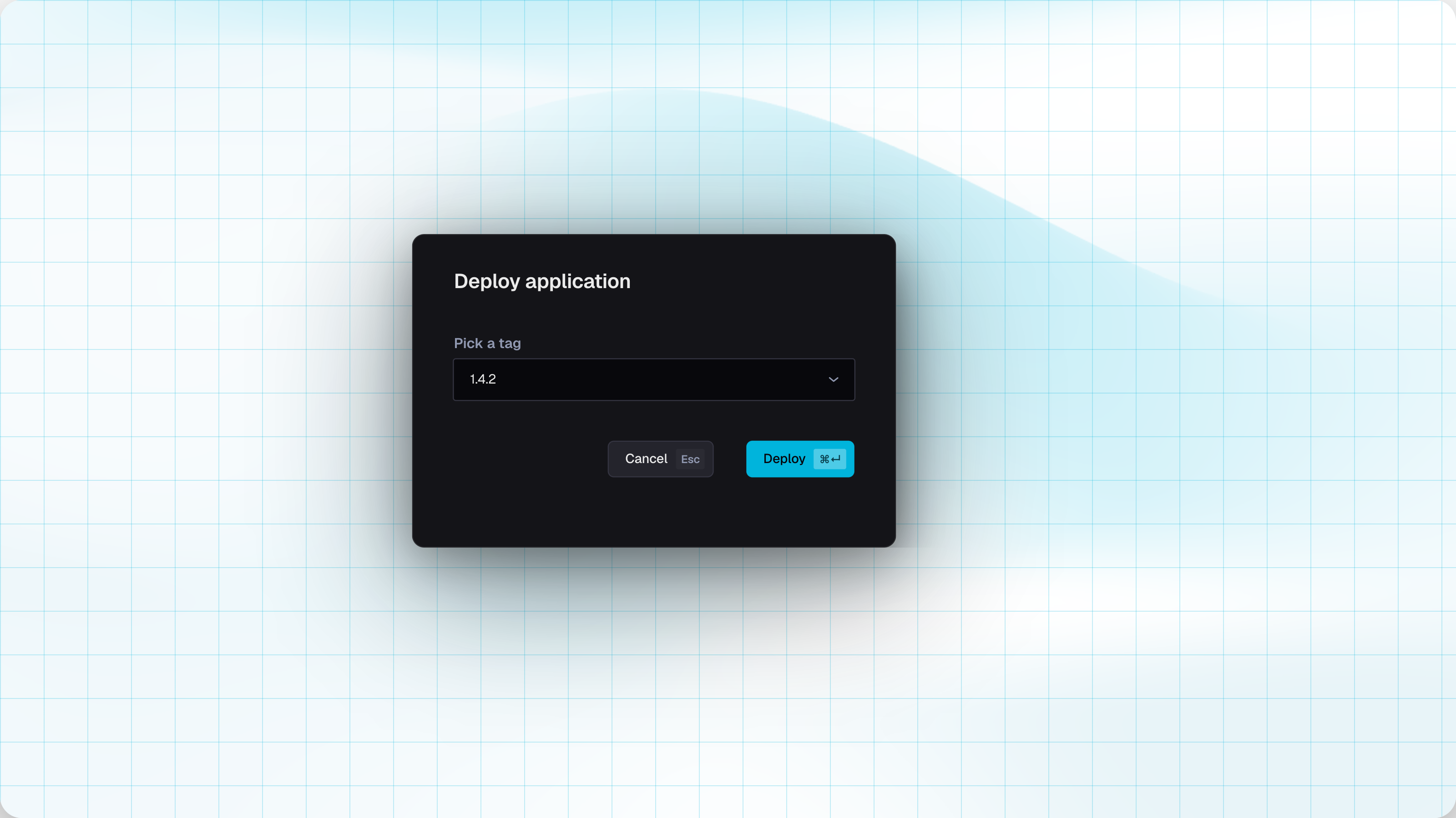 Redeploy dialog for picking an image tag