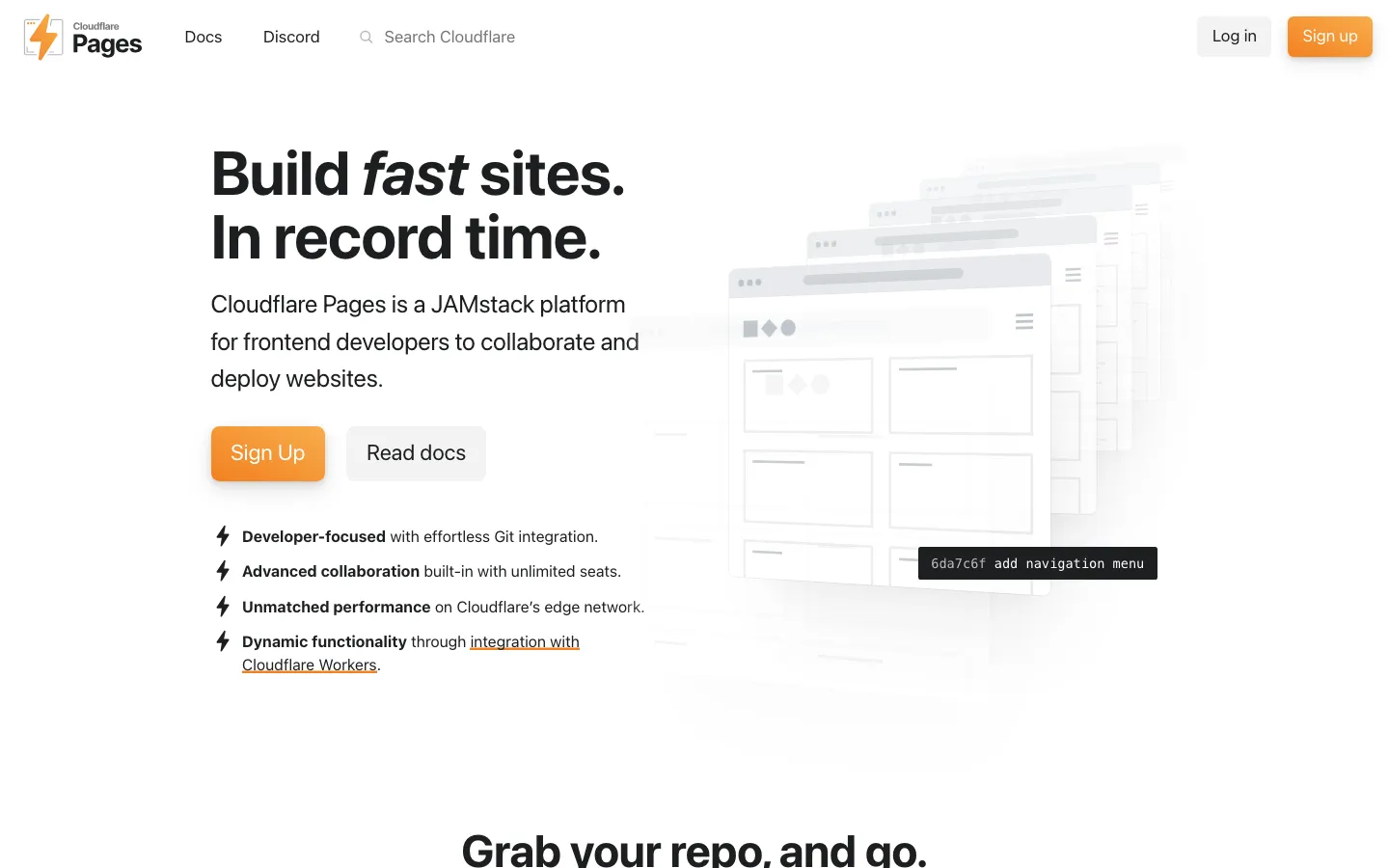 Cloudflare Pages homepage