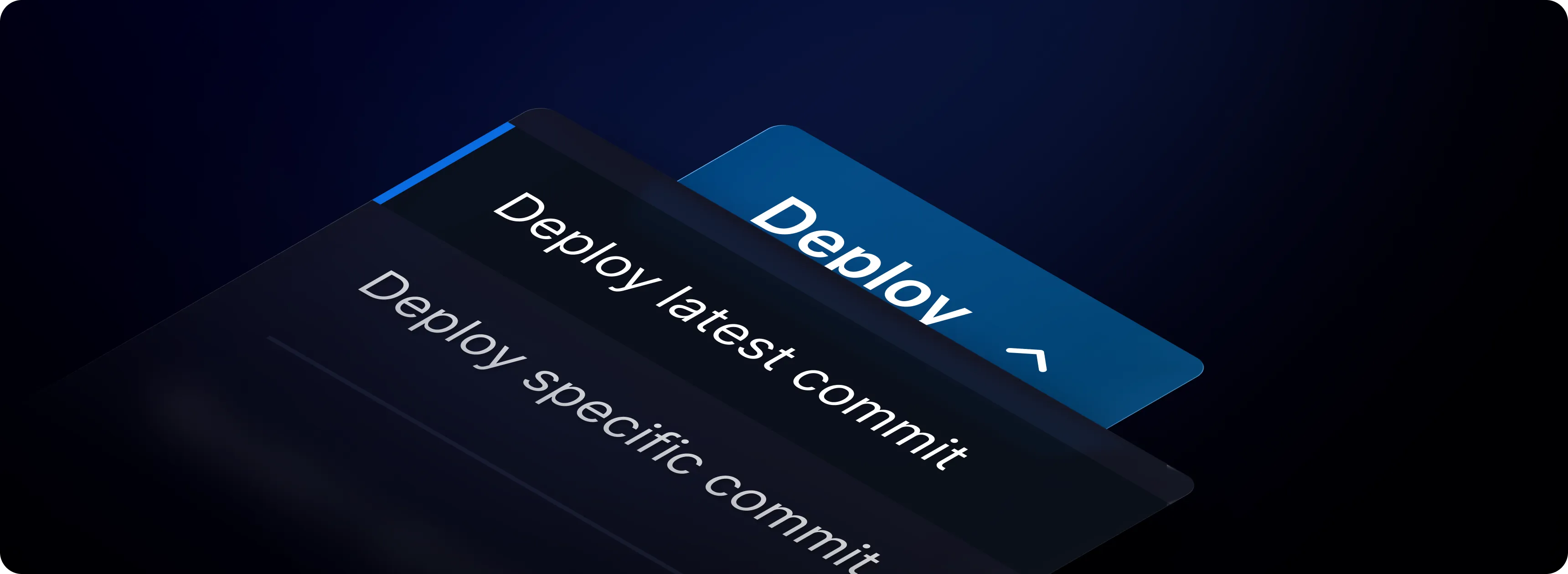 Service header menu with Deploy latest commit and Deploy specific commit options
