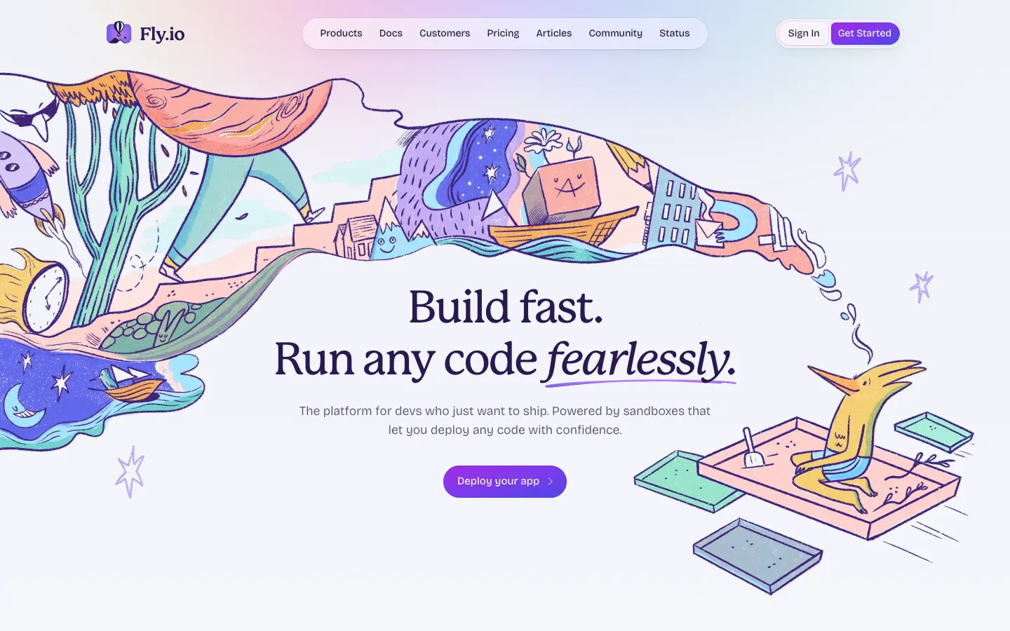 Fly.io homepage