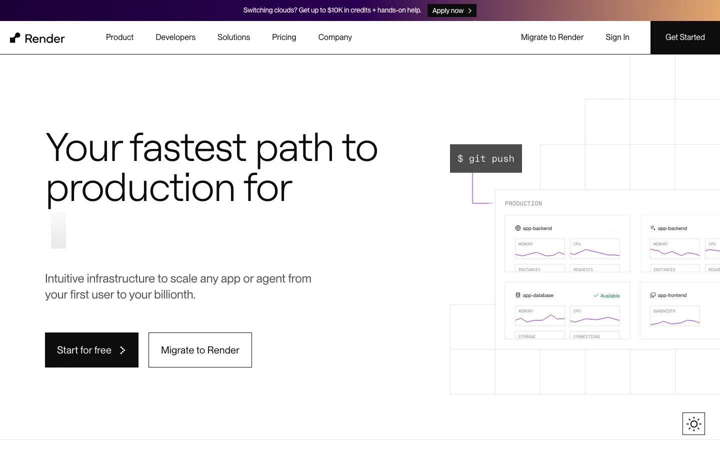 Render homepage