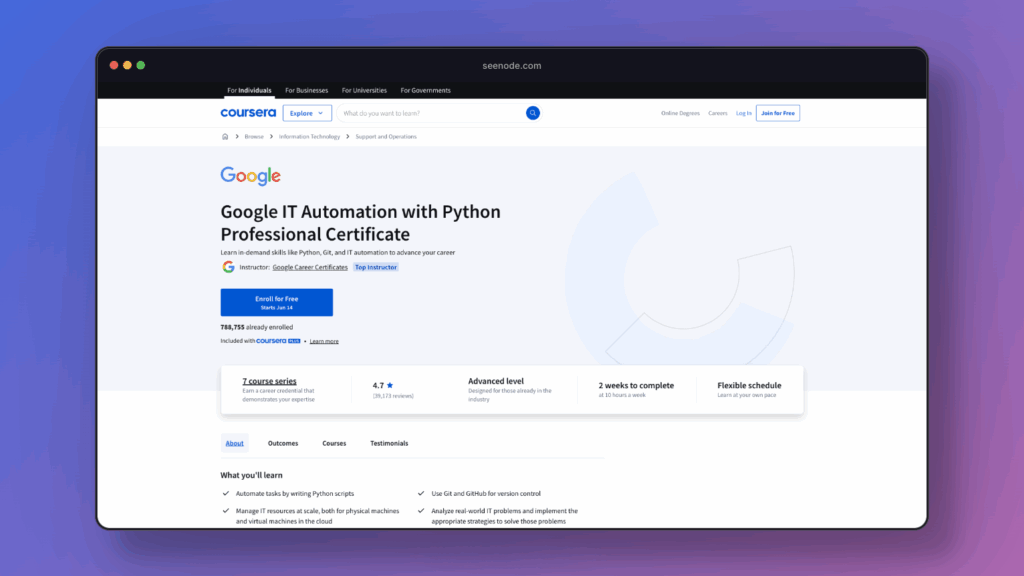 Python certification from coursera